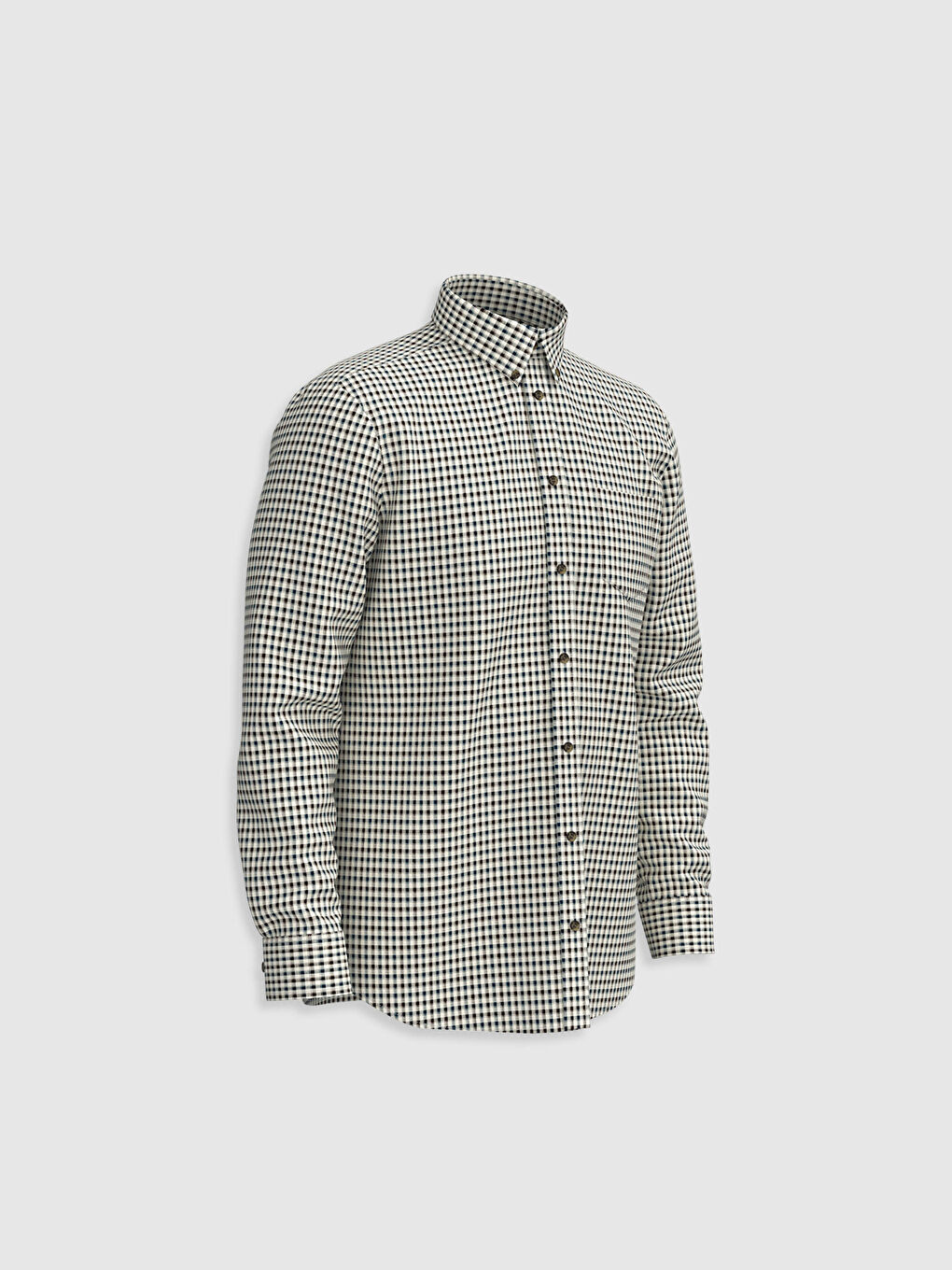 Regular Fit Long Sleeve Gabardine Shirt-2