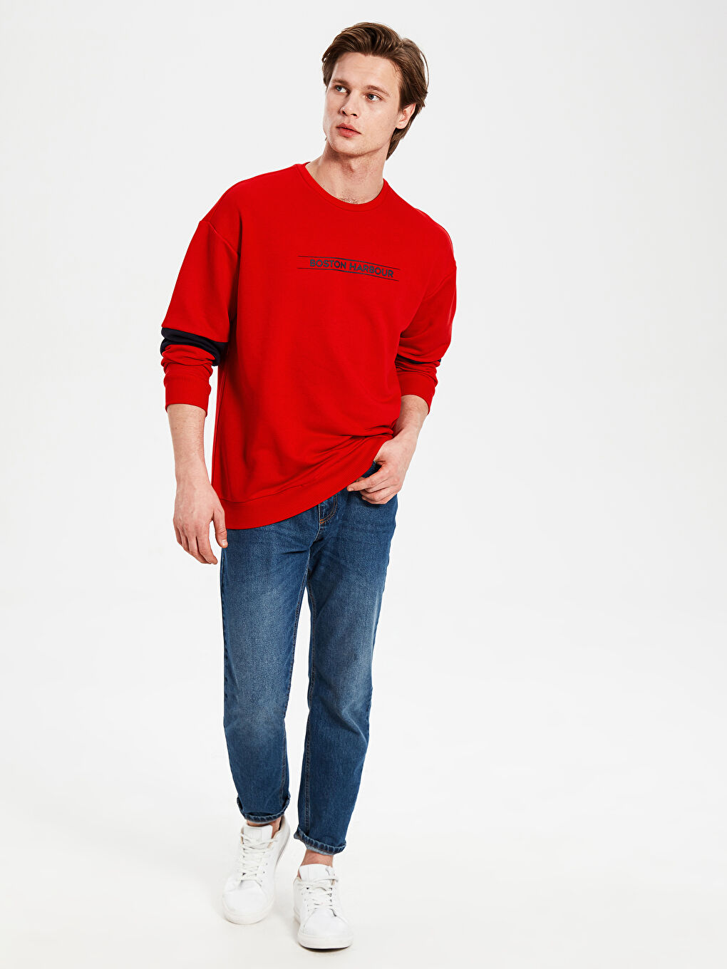 Sweat-shirt à Manches Longues pour Hommes avec Col Rond-3