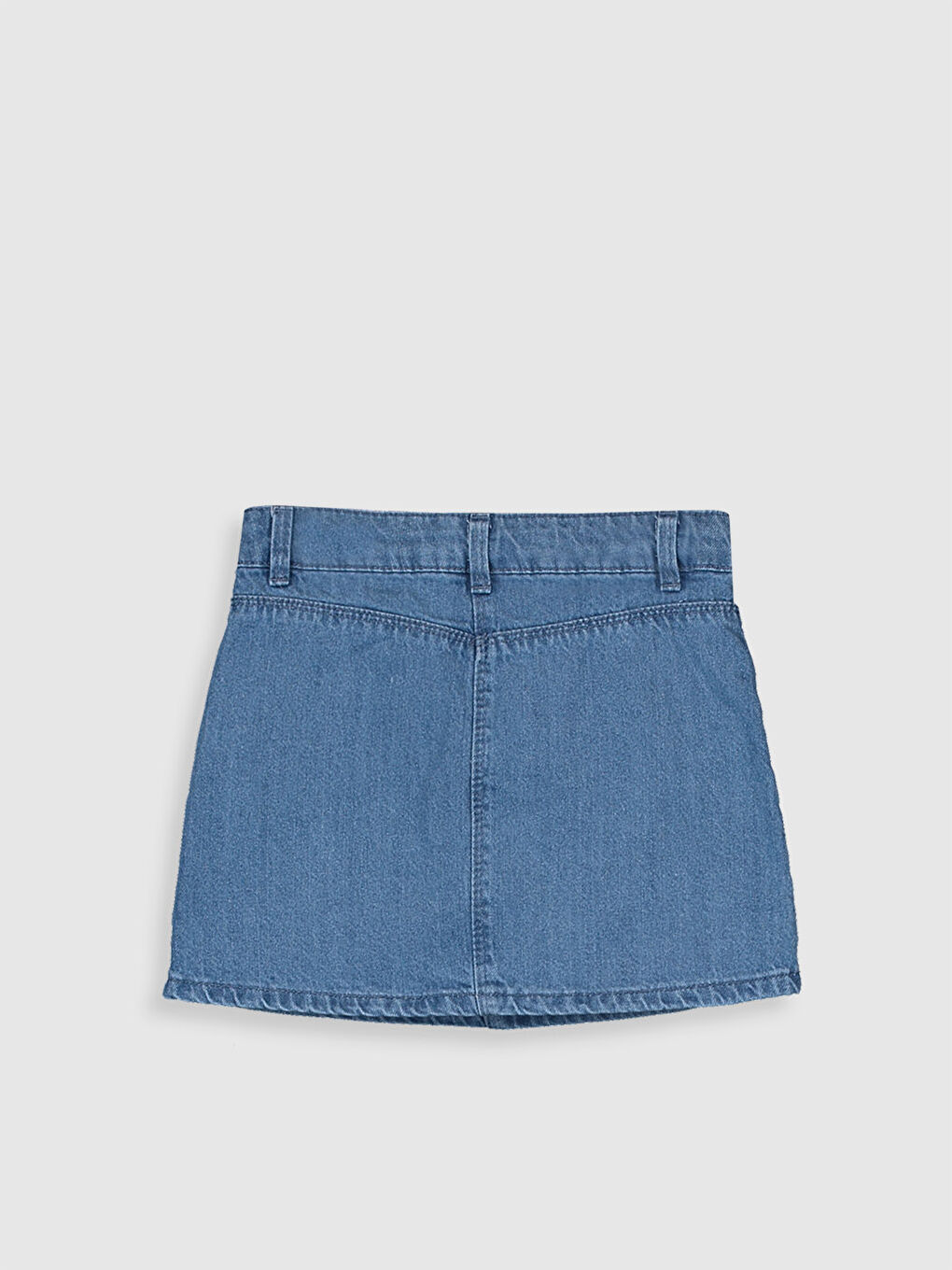 Two Way Sequined Cotton Girl's Jean Skirt-2