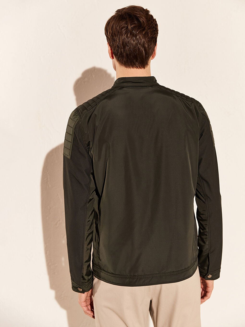 Yeşil Slim Fit Dik Yaka İnce Erkek Mont-3