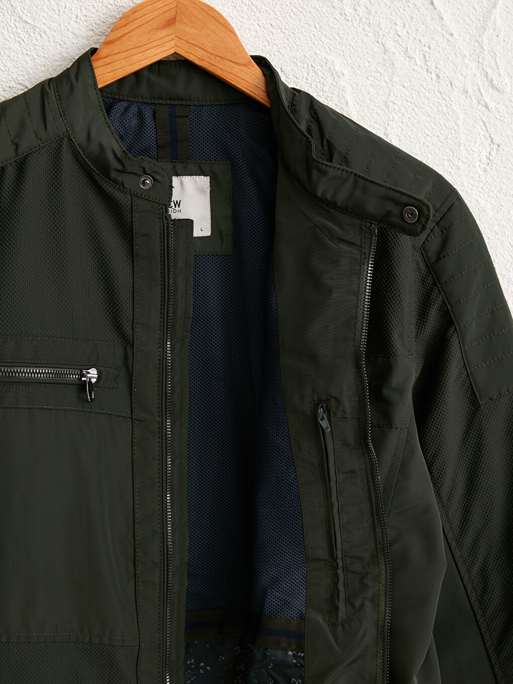 Yeşil Slim Fit Dik Yaka İnce Erkek Mont-1