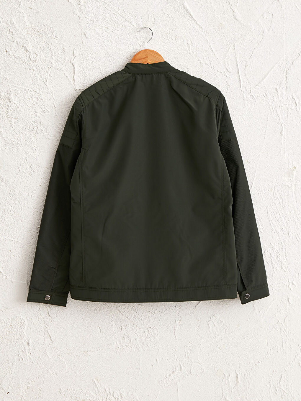 Yeşil Slim Fit Dik Yaka İnce Erkek Mont-2