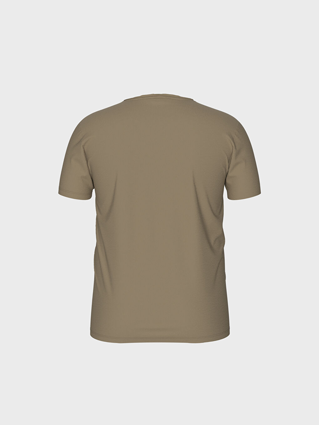 Bej Kısa Kollu Penye Erkek Tişört-2