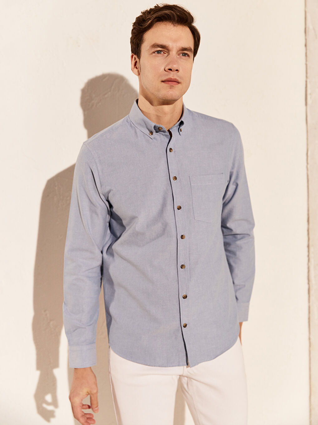 قميص أزرق فاتح رجال-1