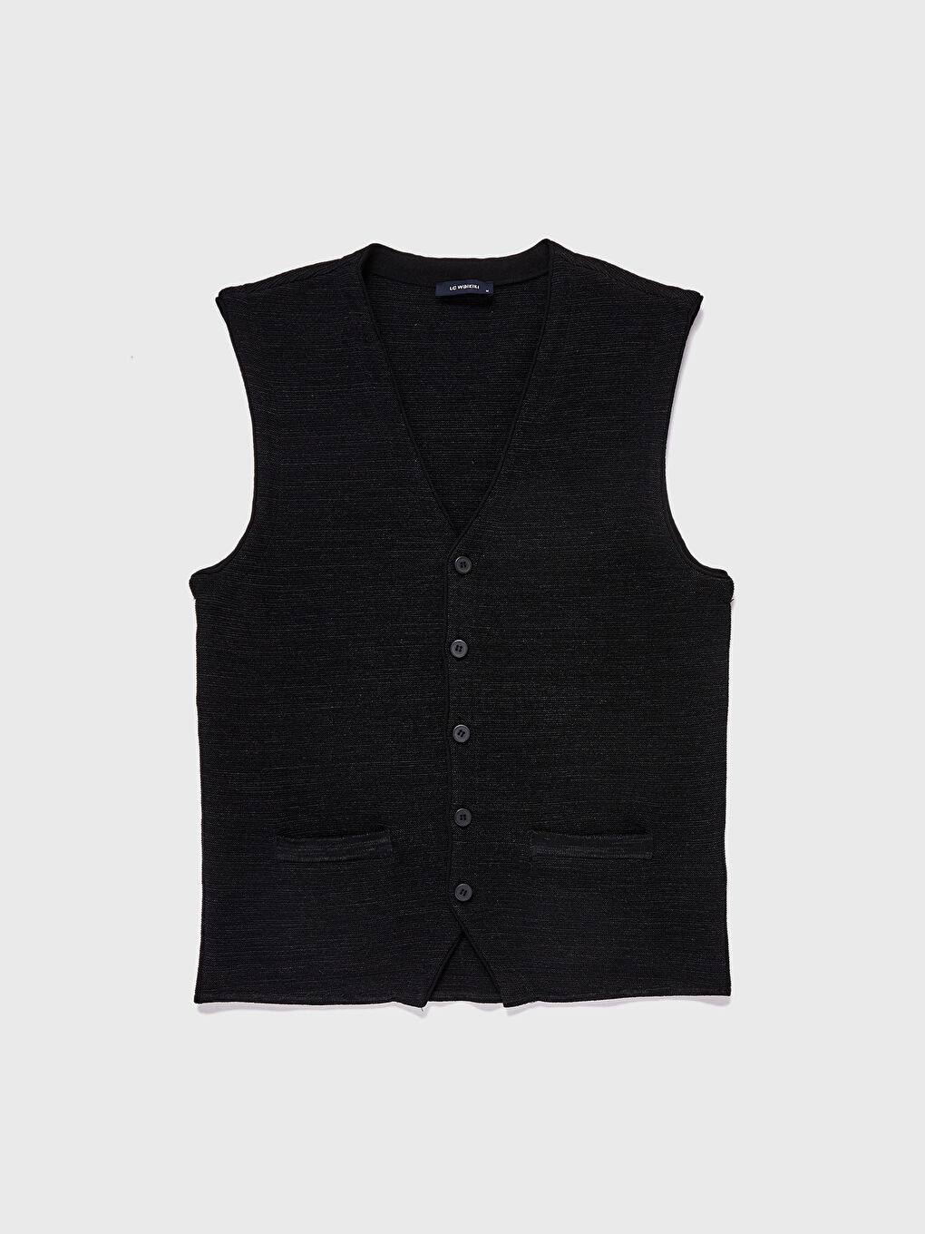 Antrasit V Yaka İnce Erkek Triko Yelek-1