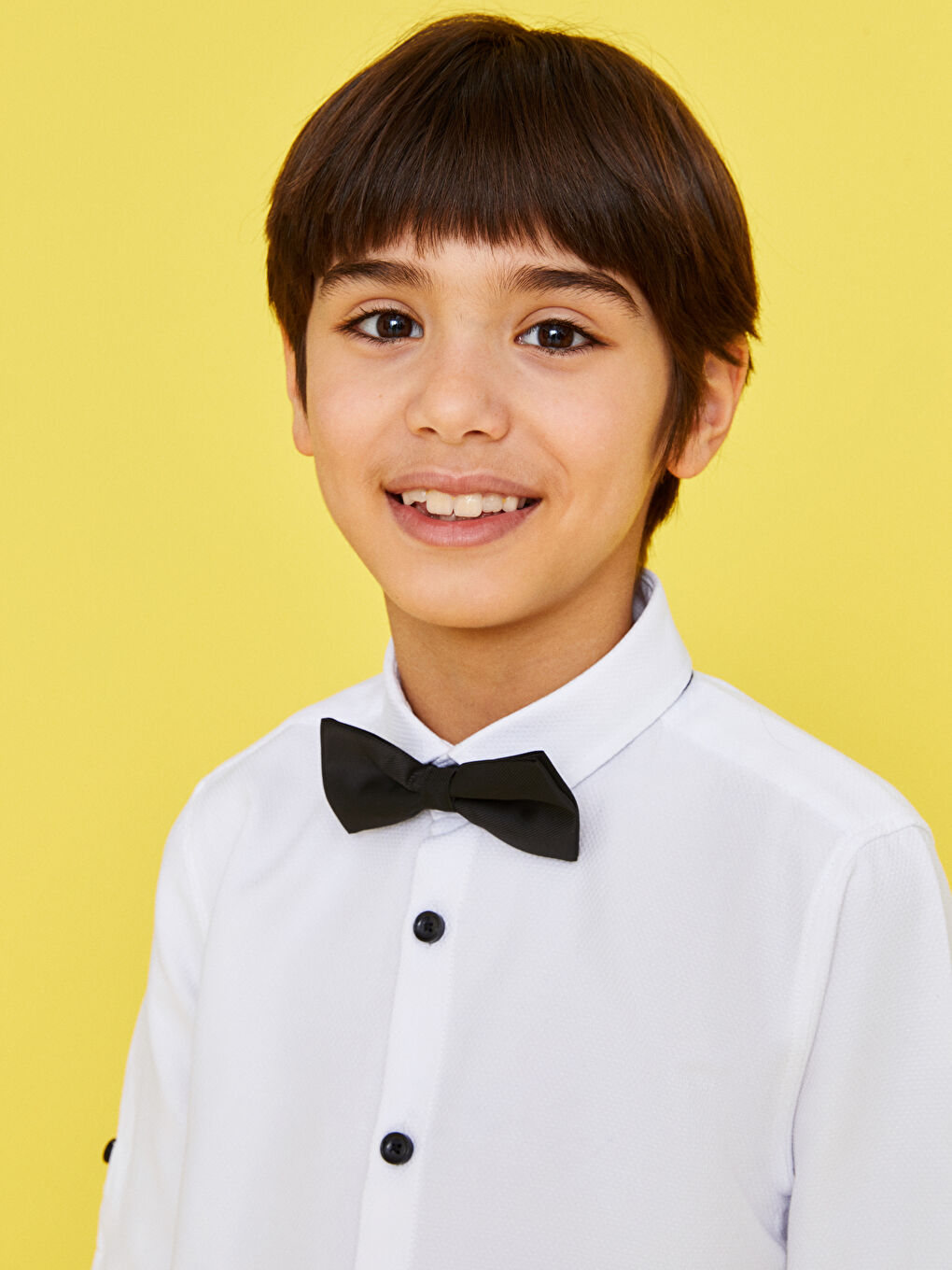 قميص كم طويل أساسي للأولاد مع بابيون-1