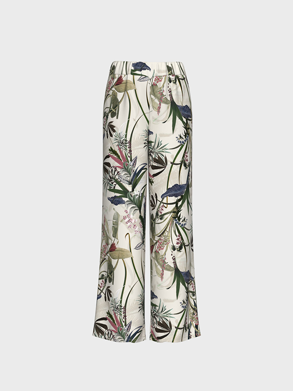 Elastic Waist Figured Palazzo Pants