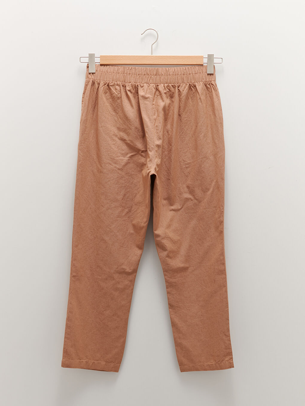 Bej Yüksek Bel Havuç Keten Pantolon-6