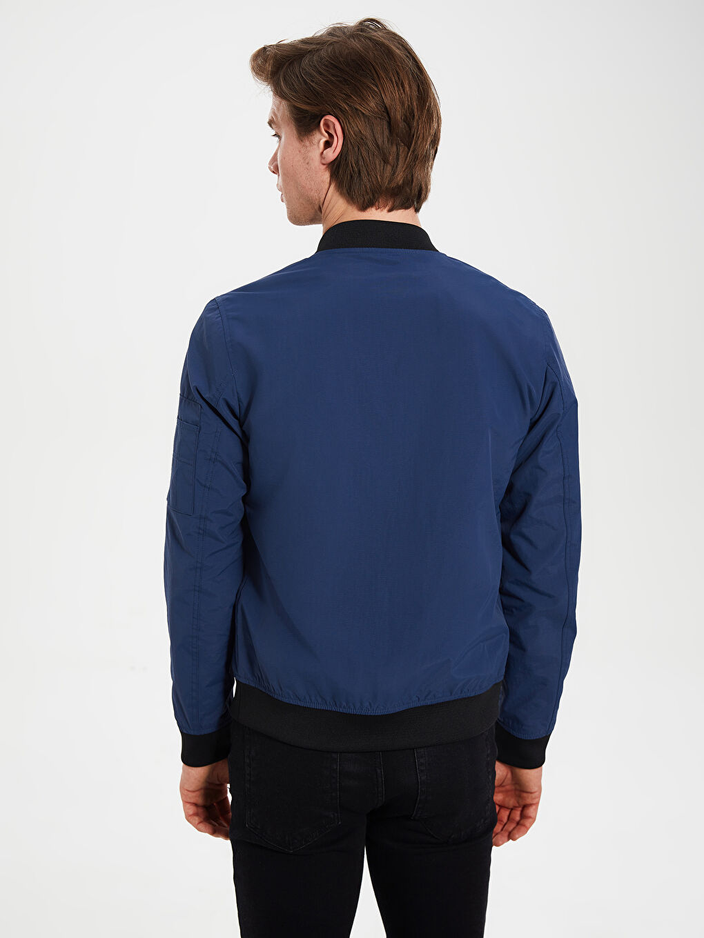 Mavi Slim Fit Kolej Yaka Bomber İnce Erkek Mont-3