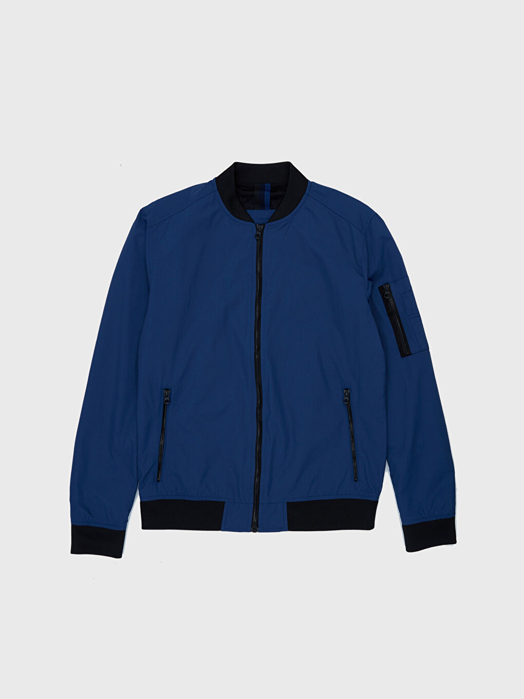 Mavi Slim Fit Kolej Yaka Bomber İnce Erkek Mont-5