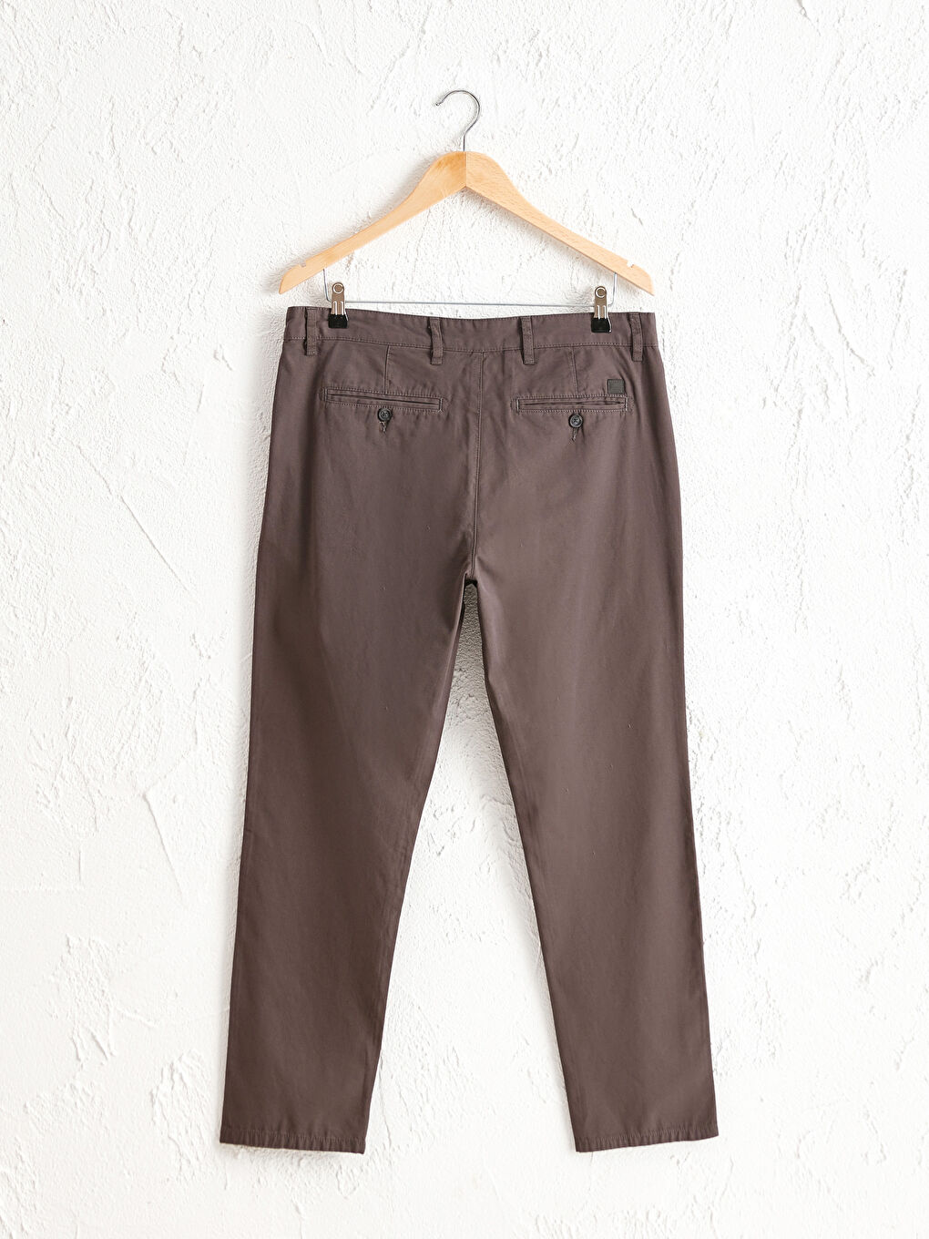 Antrasit Geniş Kalıp Gabardin Erkek Chino Pantolon-5