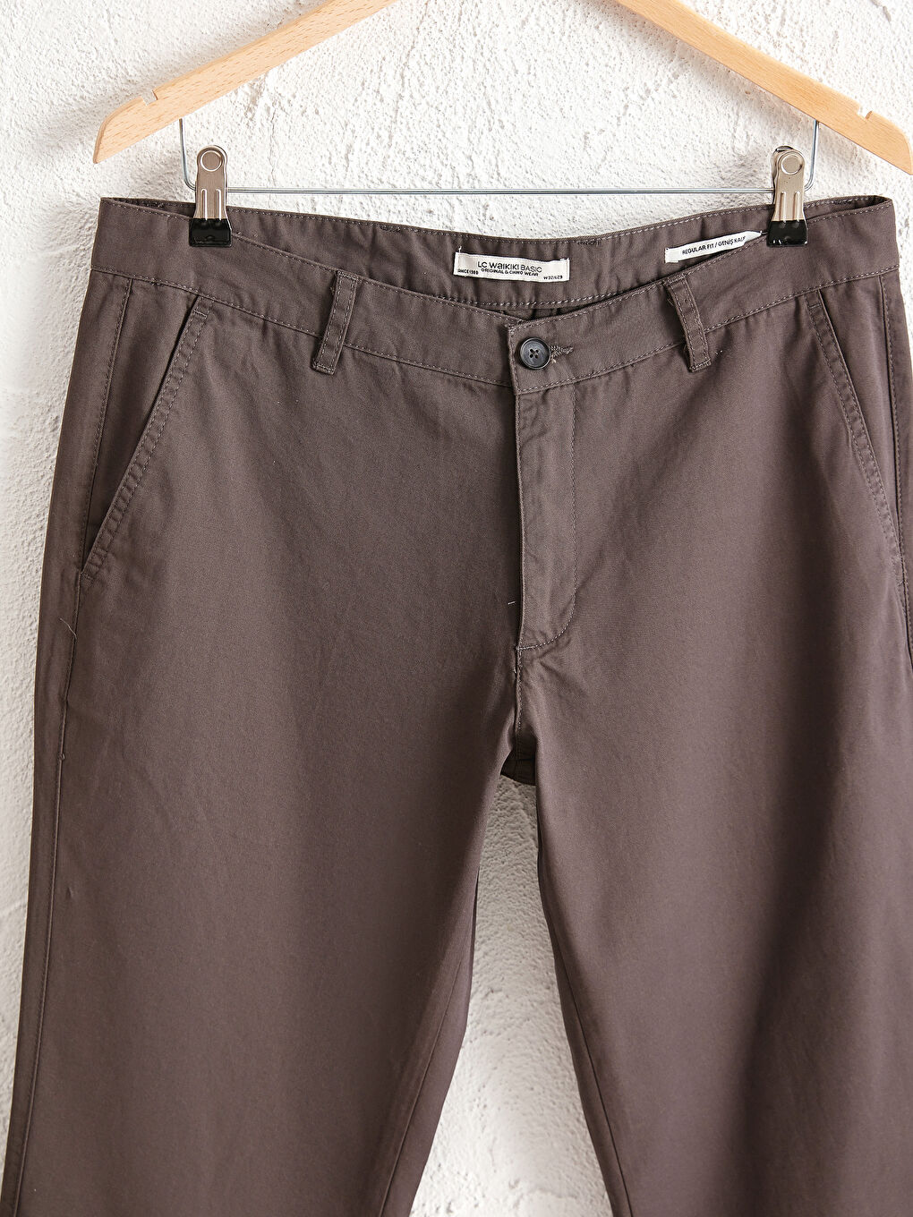 Antrasit Geniş Kalıp Gabardin Erkek Chino Pantolon-6