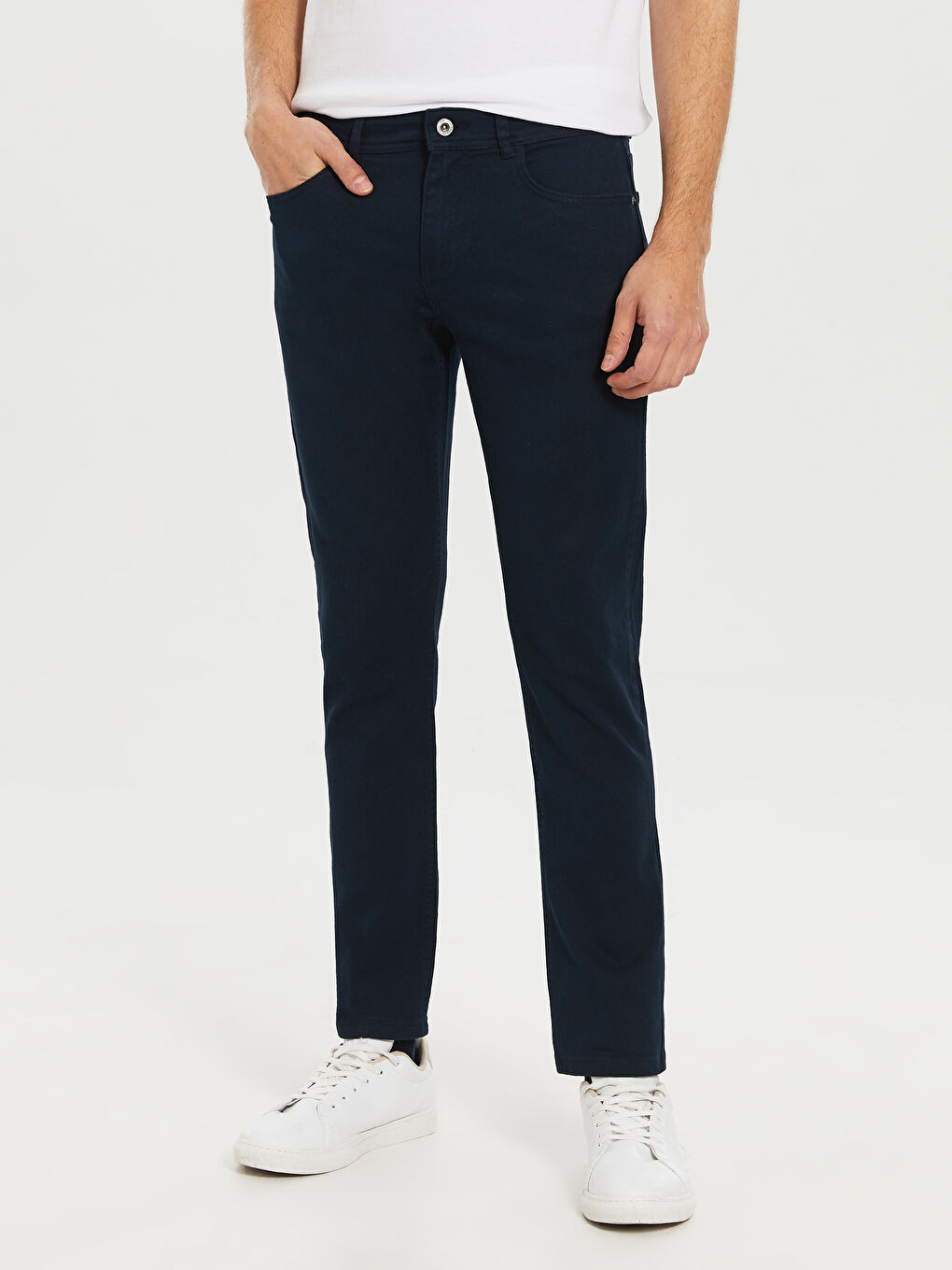 Lacivert Slim Fit Gabardin Erkek Pantolon-2