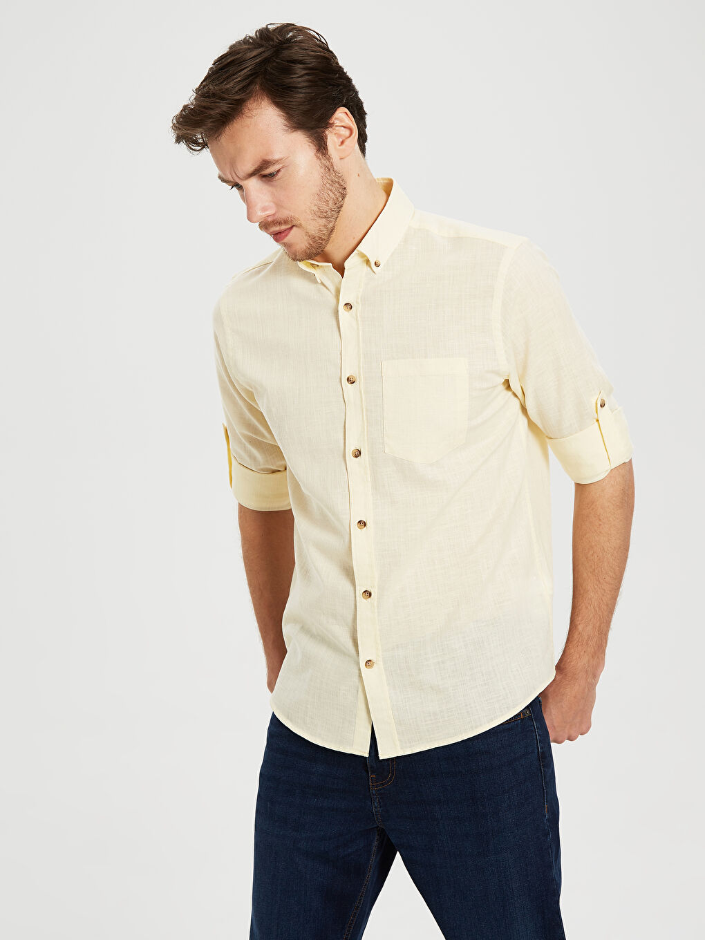 قميص بأكمام طويلة بقصة عادية-2