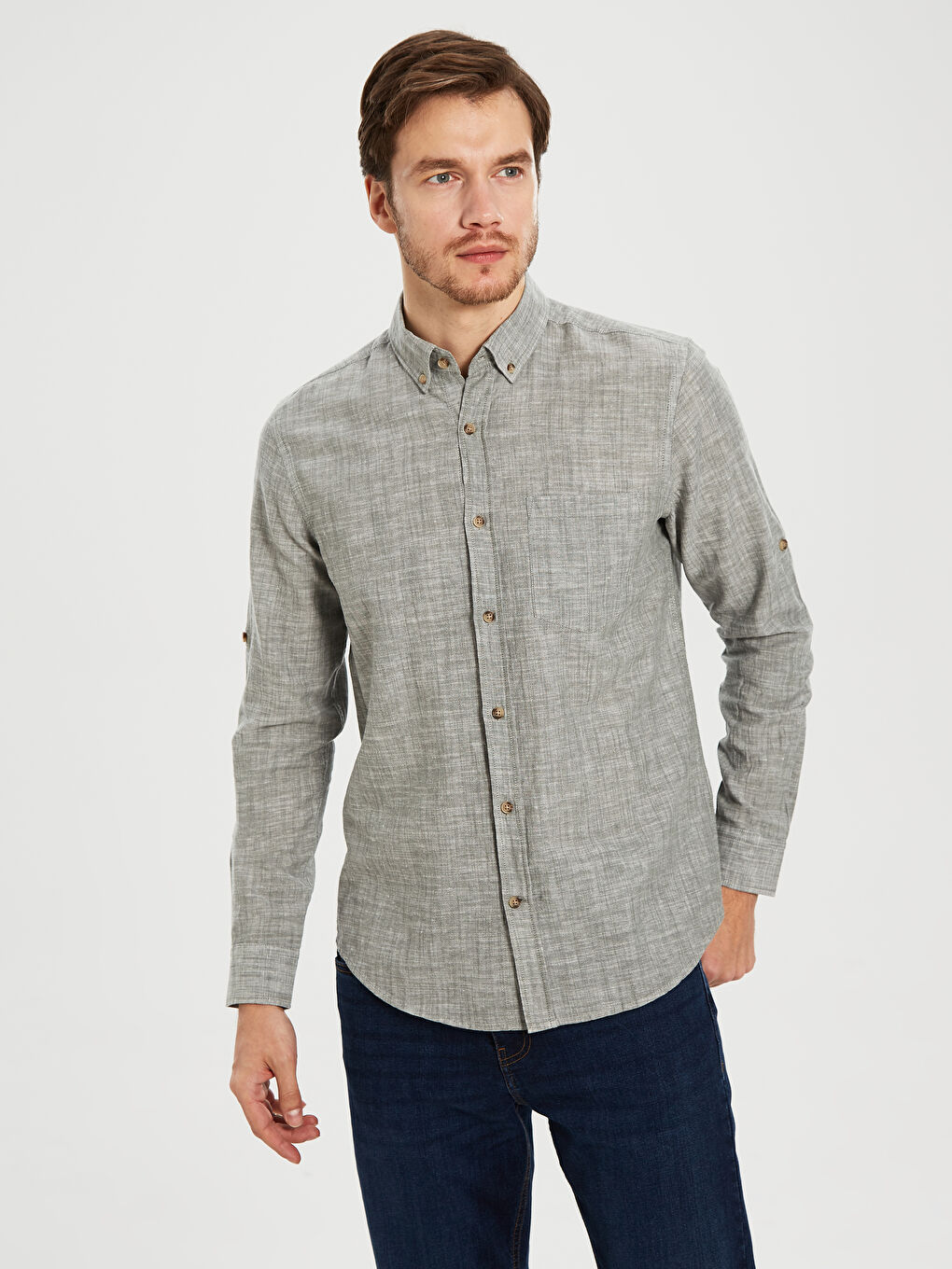 Рубашка стандартного кроя с длинным рукавом-2