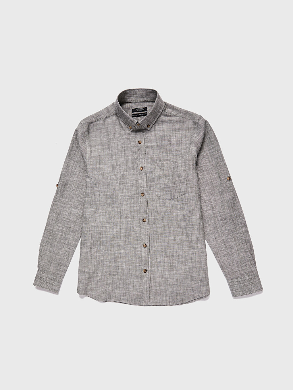 Рубашка стандартного кроя с длинным рукавом-1