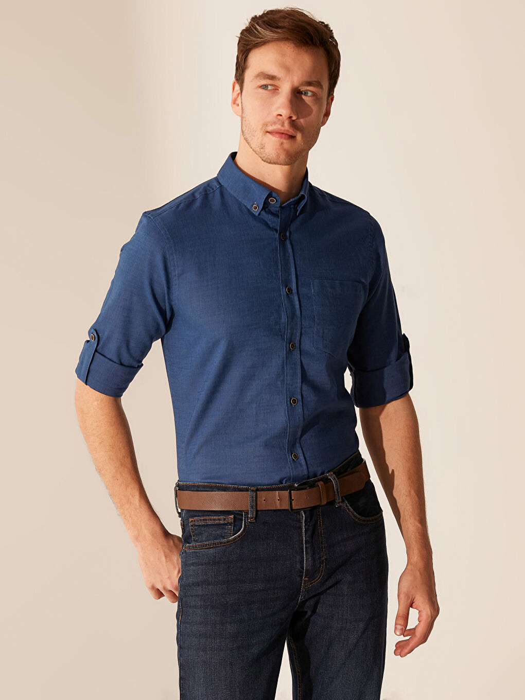 Chemise manches longues coupe régulière  