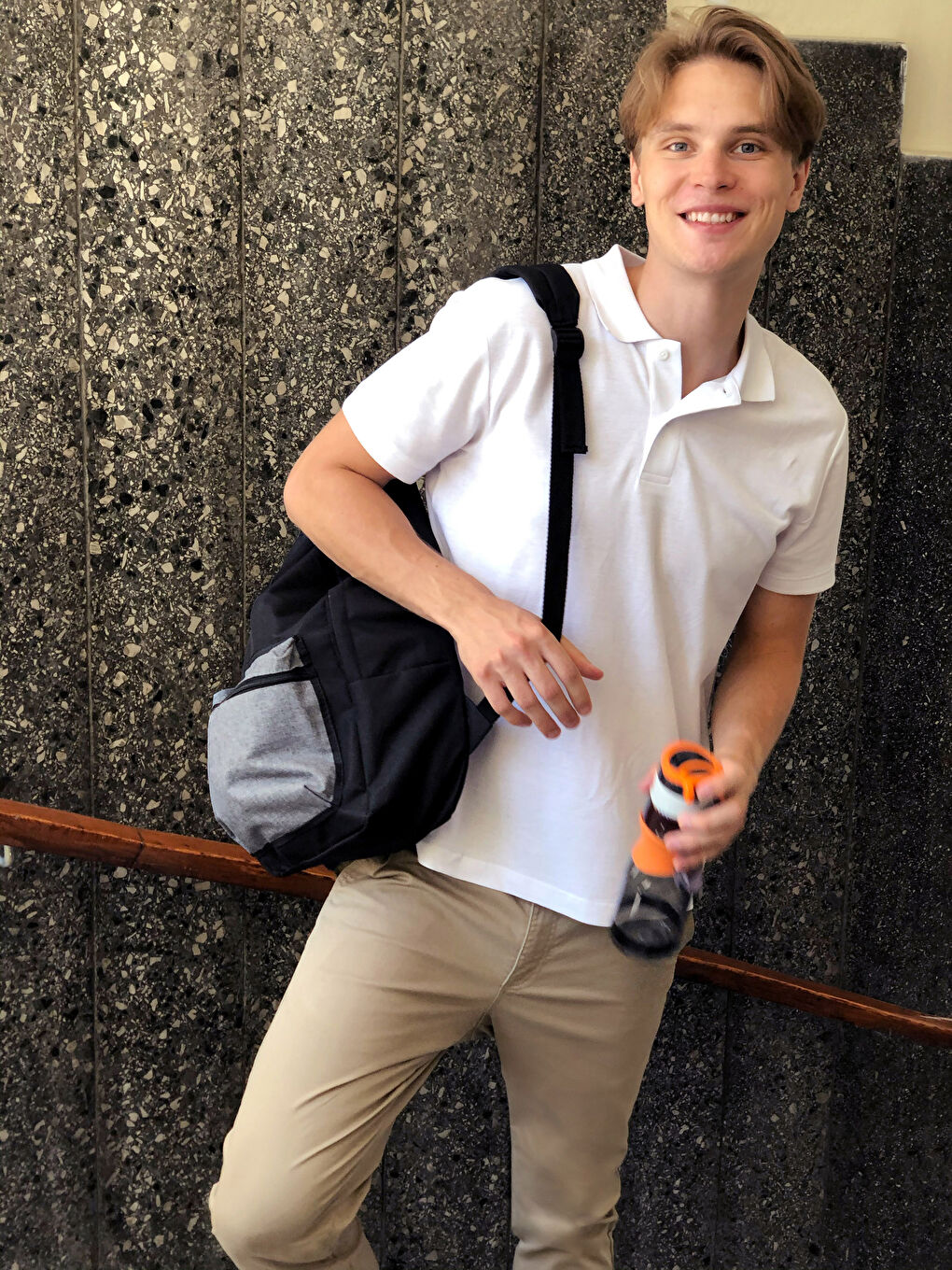 Beyaz Polo Yaka Kısa Kollu Basic Pike Tişört