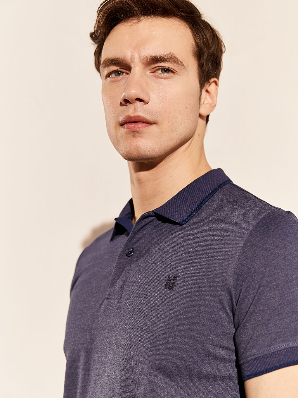 Футболка с воротником поло, базовая, с коротким рукавом, из ткани пике-1