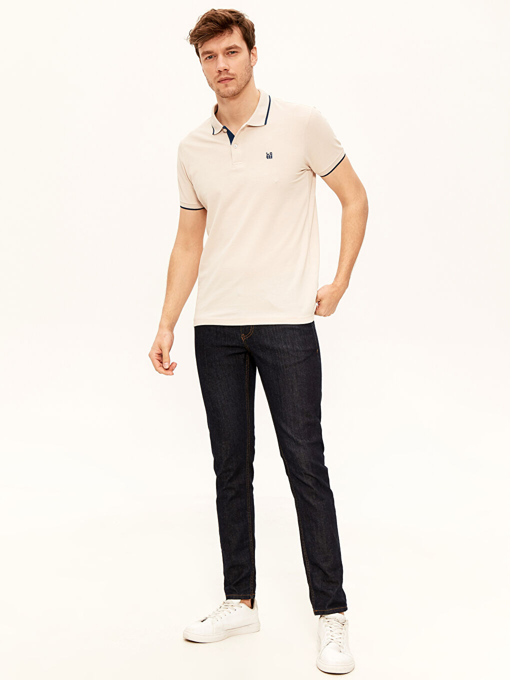 Футболка с воротником поло, базовая, с коротким рукавом, из ткани пике-3