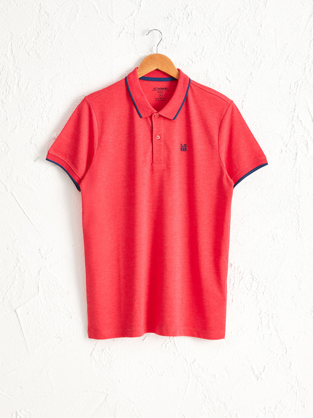 Polo Neck Basic Short Sleeve Pique T-shirt