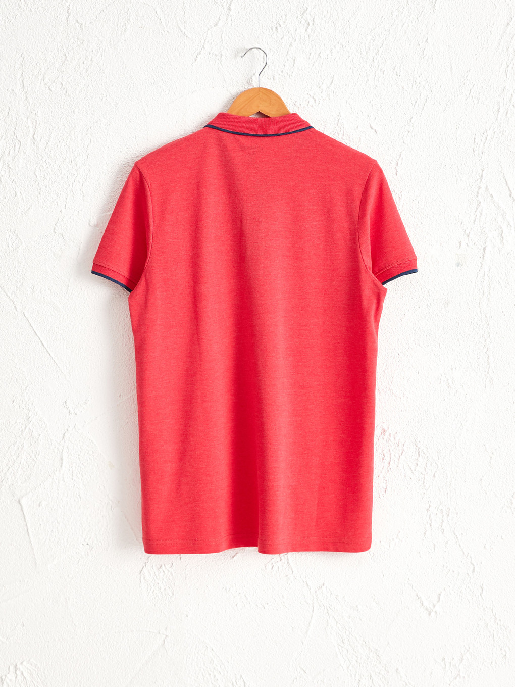 Polo Neck Basic Short Sleeve Pique T-shirt-1