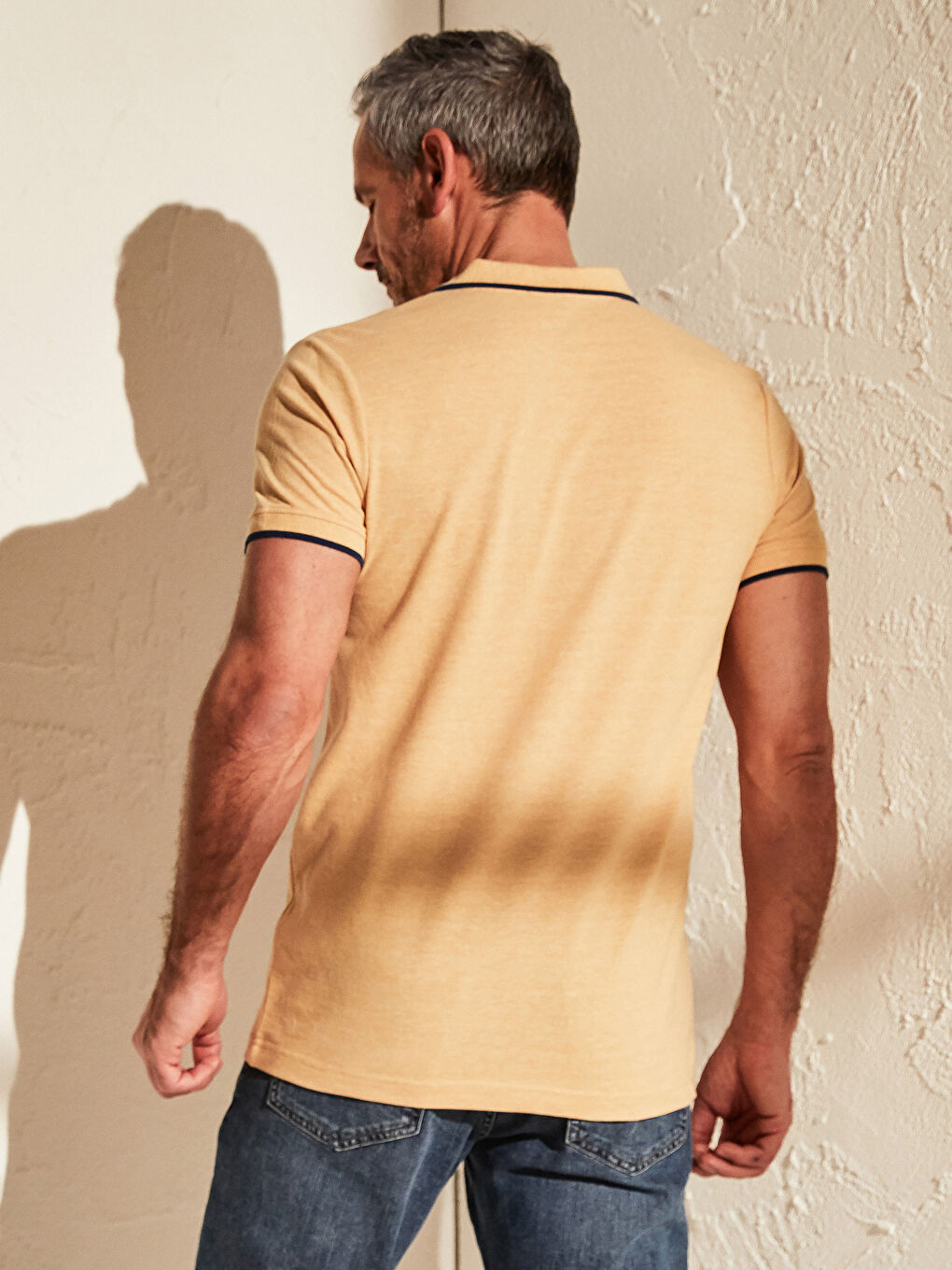 Футболка с воротником поло, базовая, с коротким рукавом, из ткани пике-3