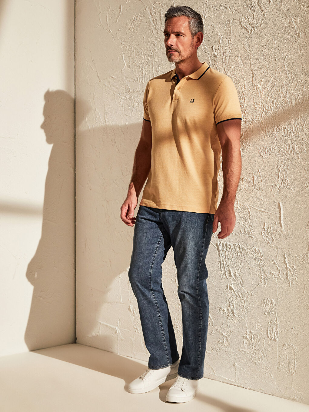 Футболка с воротником поло, базовая, с коротким рукавом, из ткани пике-4