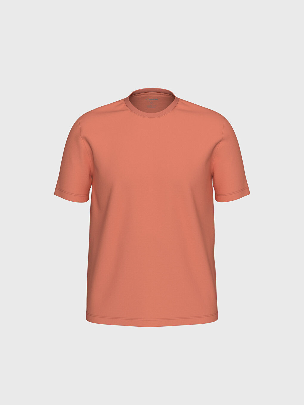 Turuncu Bisiklet Yaka Basic Penye Tişört