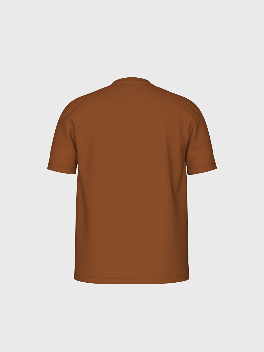 Turuncu V Yaka Kısa Kollu Basic Pamuklu Erkek Tişört-2