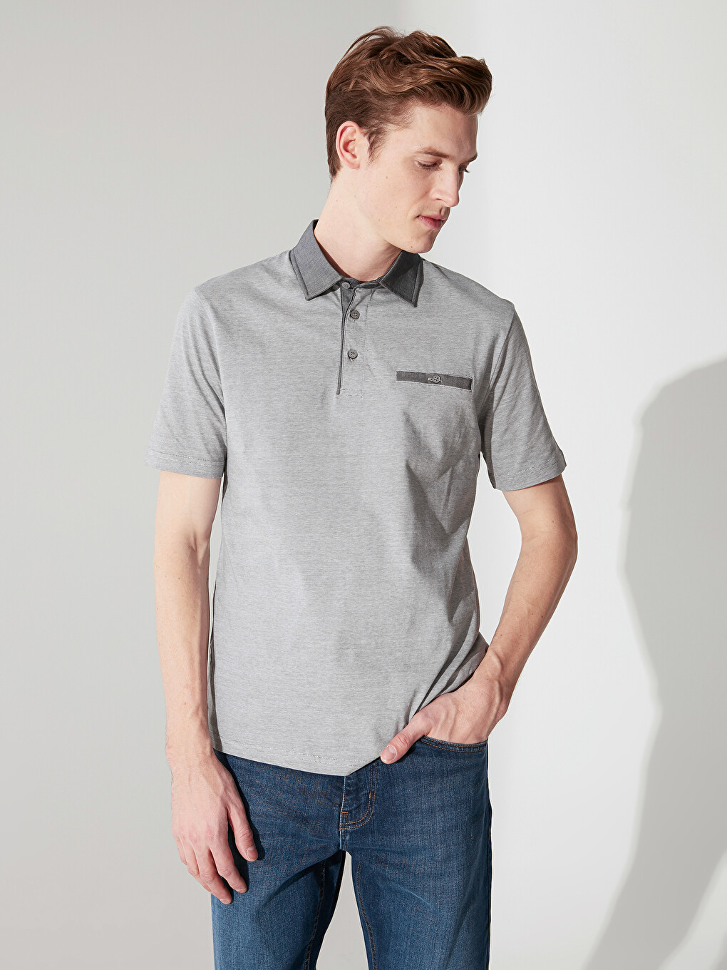 Polo Neck Short Sleeve Jersey Men's T-shirt