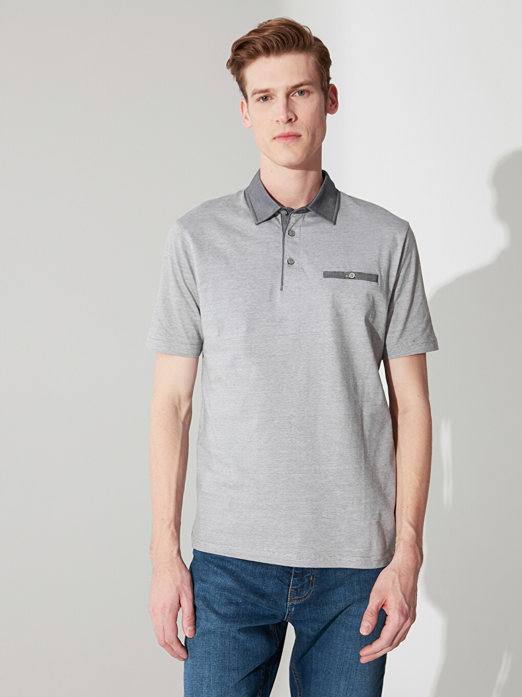 Polo Neck Short Sleeve Jersey Men's T-shirt-1