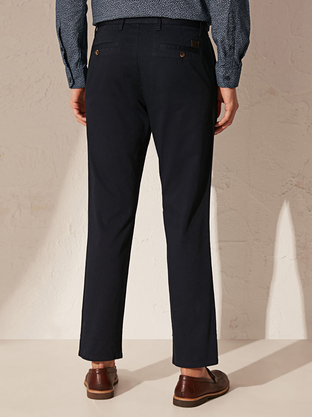 Lacivert Normal Kalıp Chino Pantolon-4