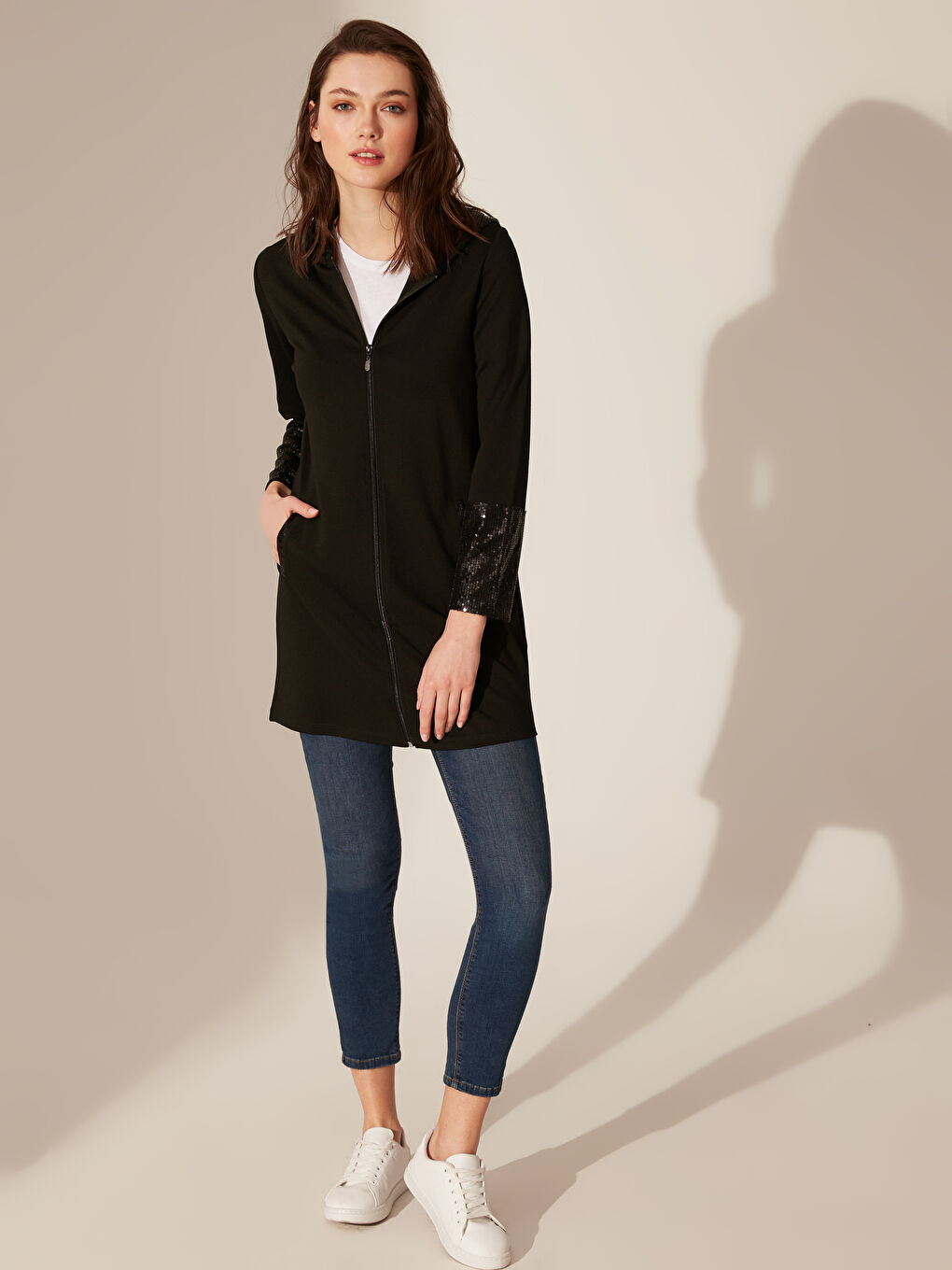 كارديجان بكابوش كم طويل للسيدات-2