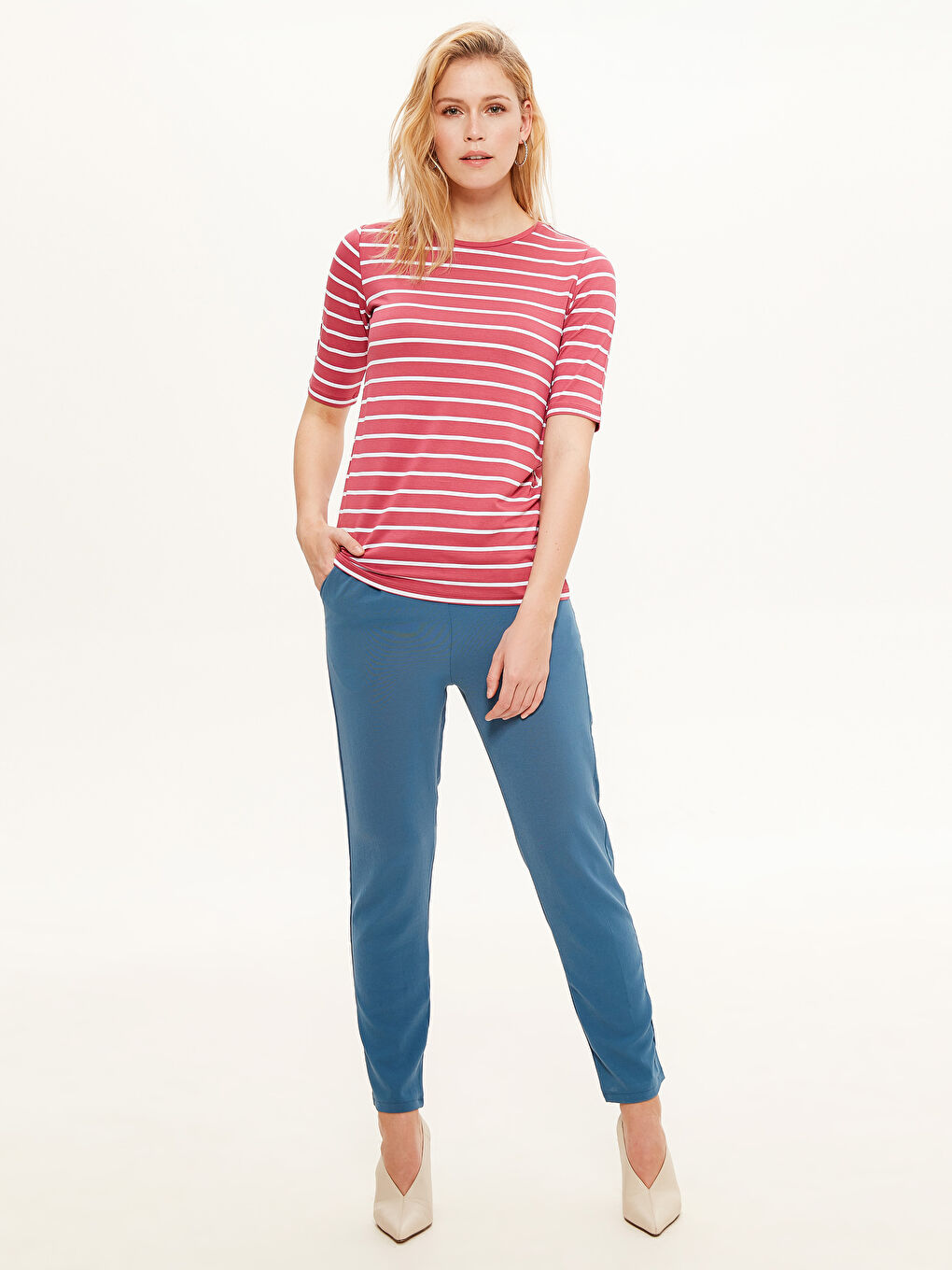 Fleksibilne Prugaste Majice Kratkih Rukava-2