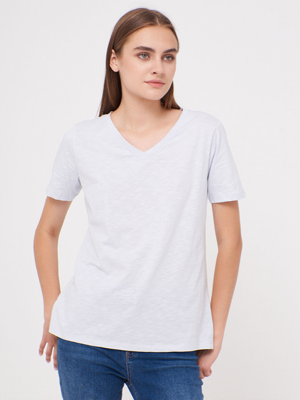 V-Neck Stretch T-Shirt-1