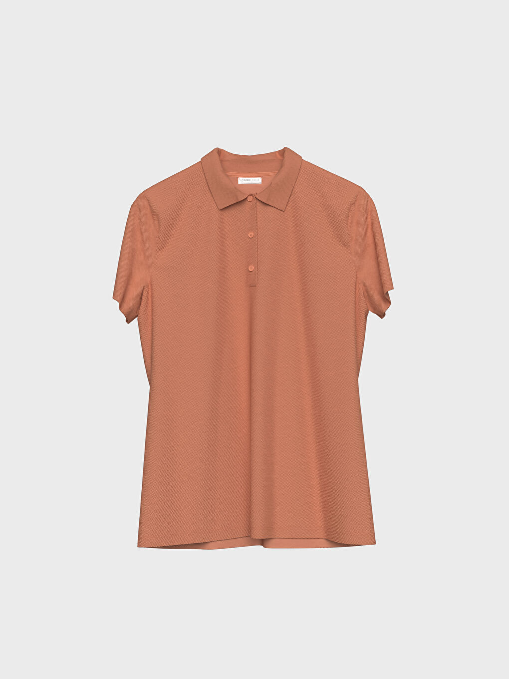 Polo Neck Straight Short Sleeve Cotton Women's T-Shirt-1