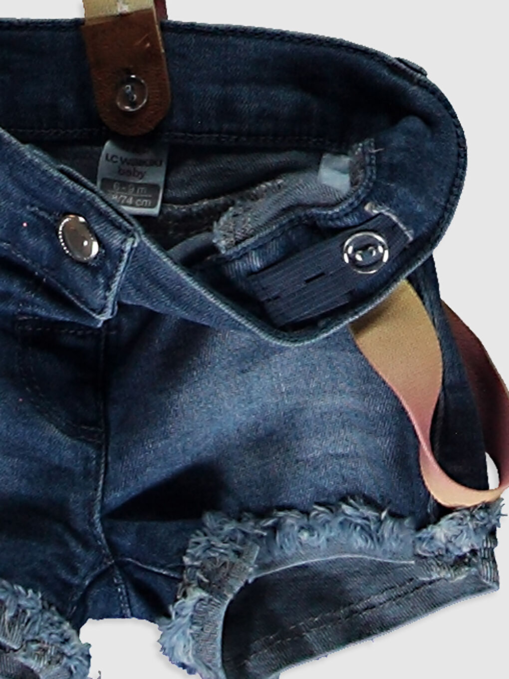 Baby Mädchen Jeansshorts und Clip-On Hosenträger-3