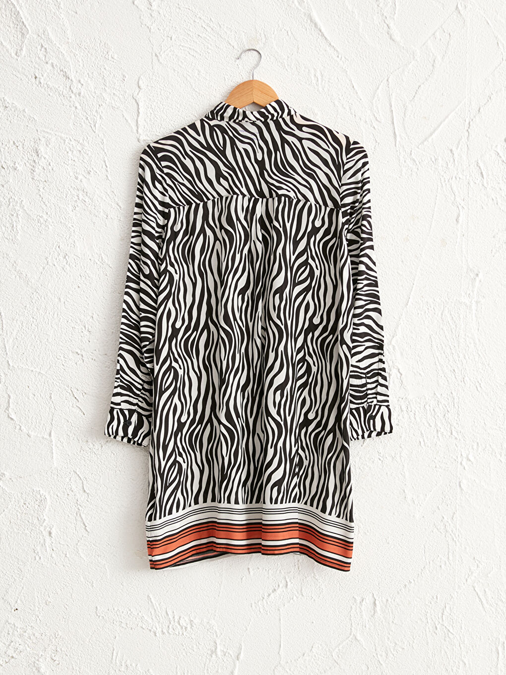 Рубашка-туника из вискозы с длинным рукавом с принтом для женщин-1