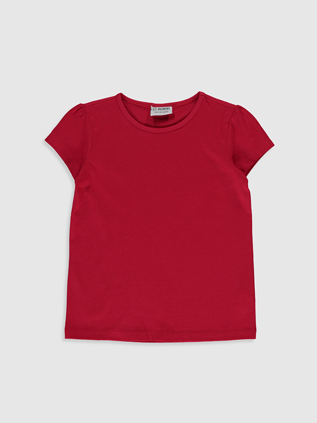 Kırmızı Bisiklet Yaka Basic Kısa Kollu Kız Çocuk Tişört