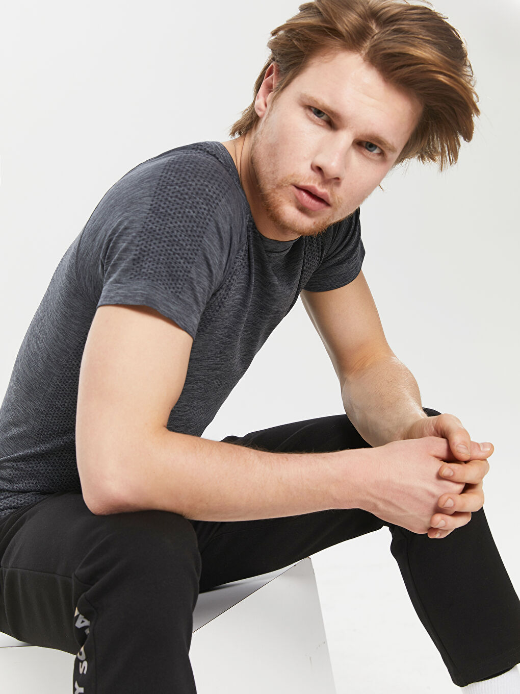 Antrasit Melanj Spor Tişört-1