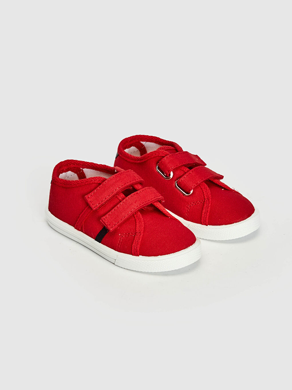 Kırmızı Erkek Bebek Cırt Cırtlı Günlük Bez Ayakkabı-4