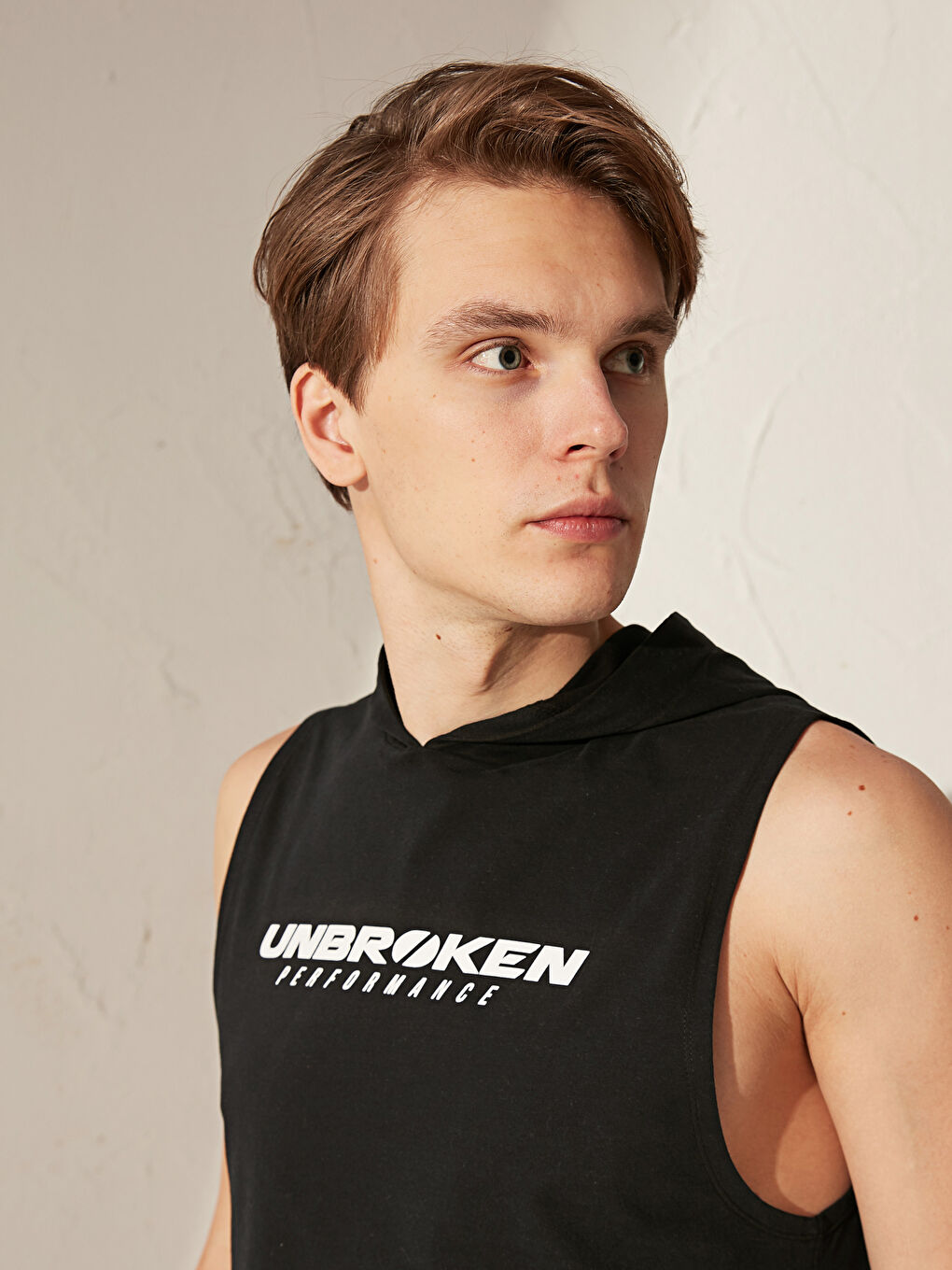 Siyah Penye Erkek Kolsuz Tişört-7