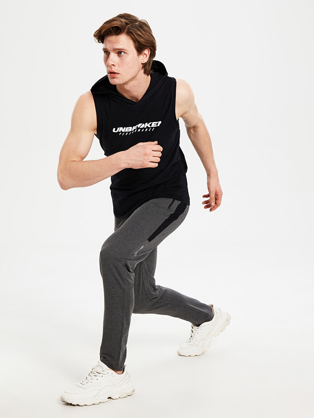 Siyah Penye Erkek Kolsuz Tişört-4