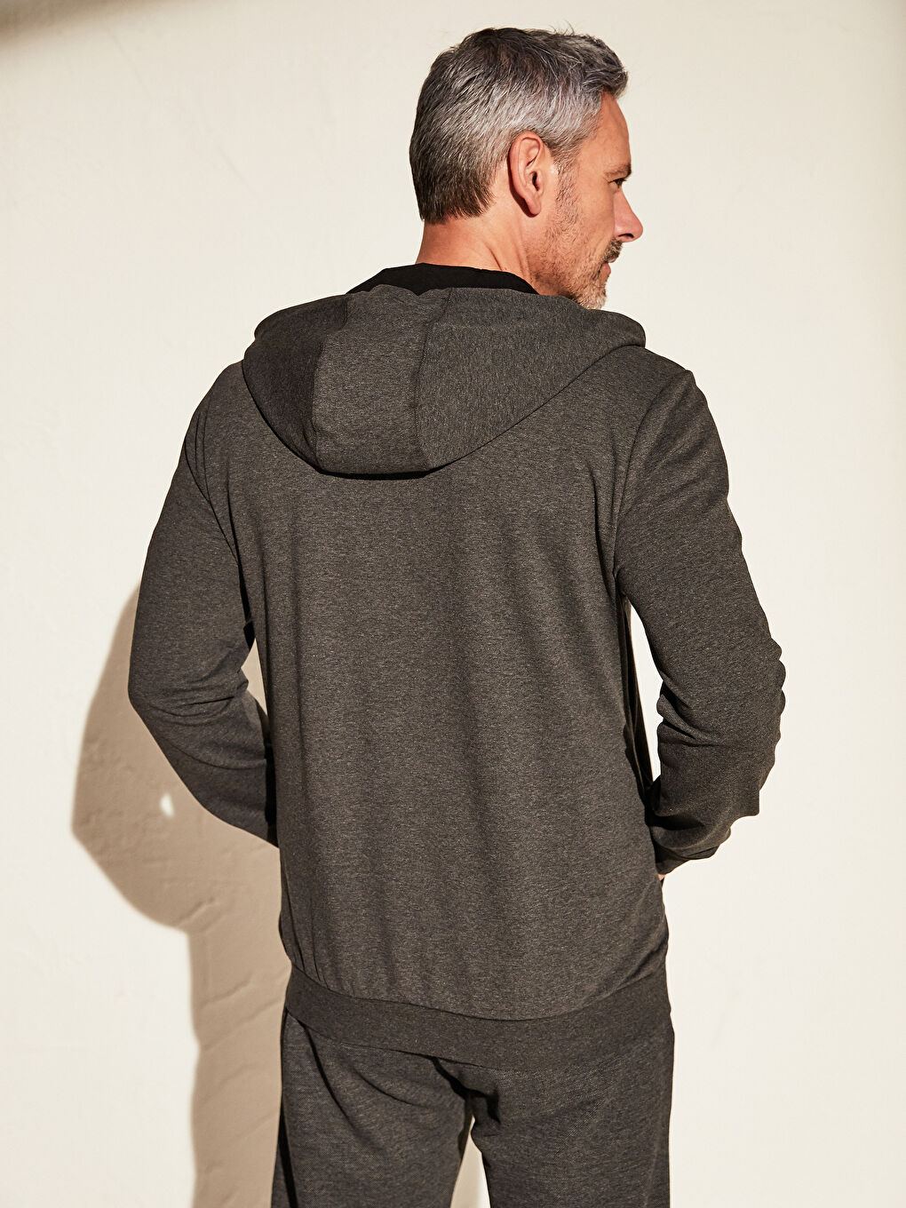 Antrasit Melanj Fermuarlı Sweatshirt-1