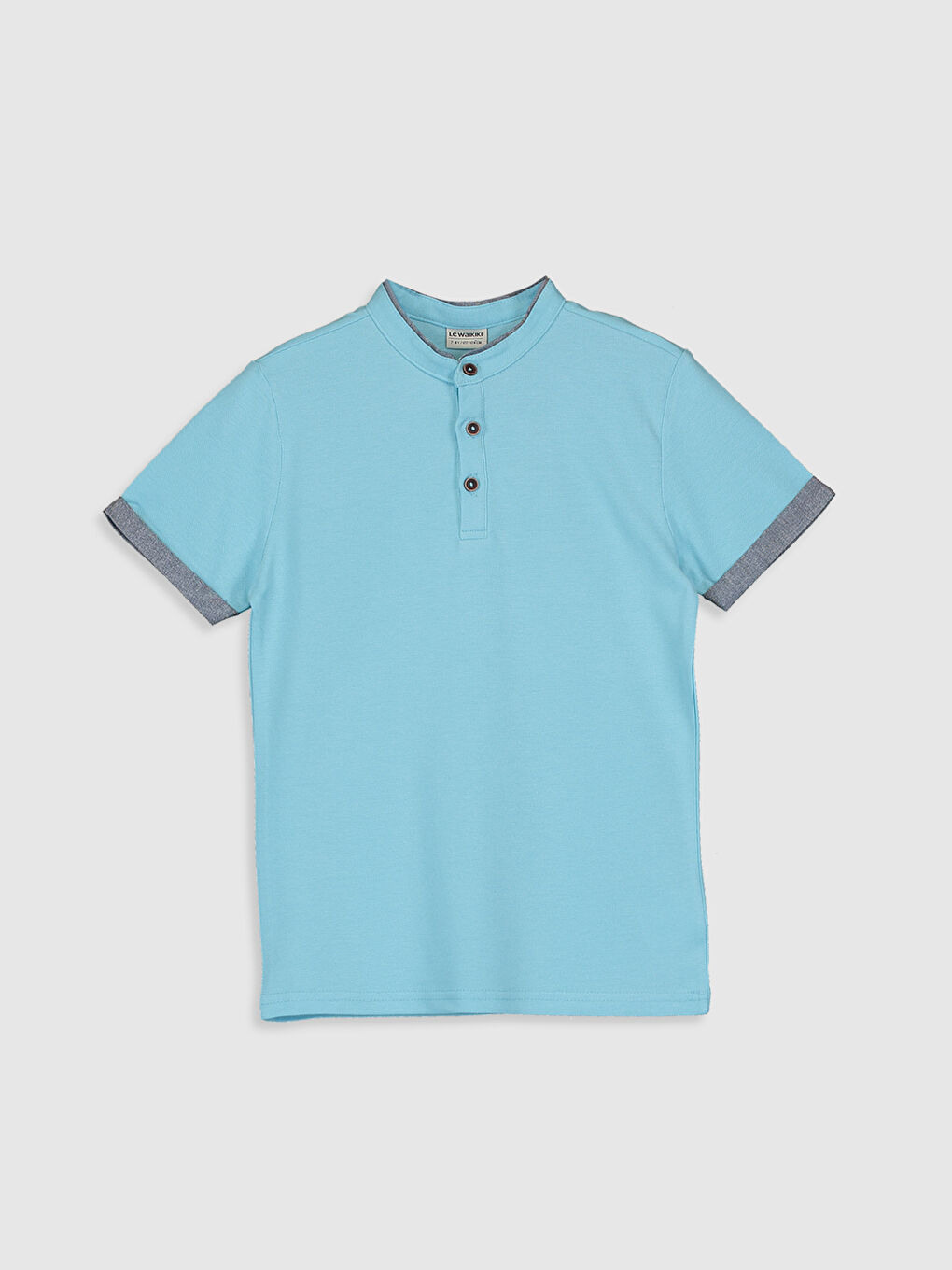 Футболка с воротником-стойка, базовая, с коротким рукавом, для мальчиков