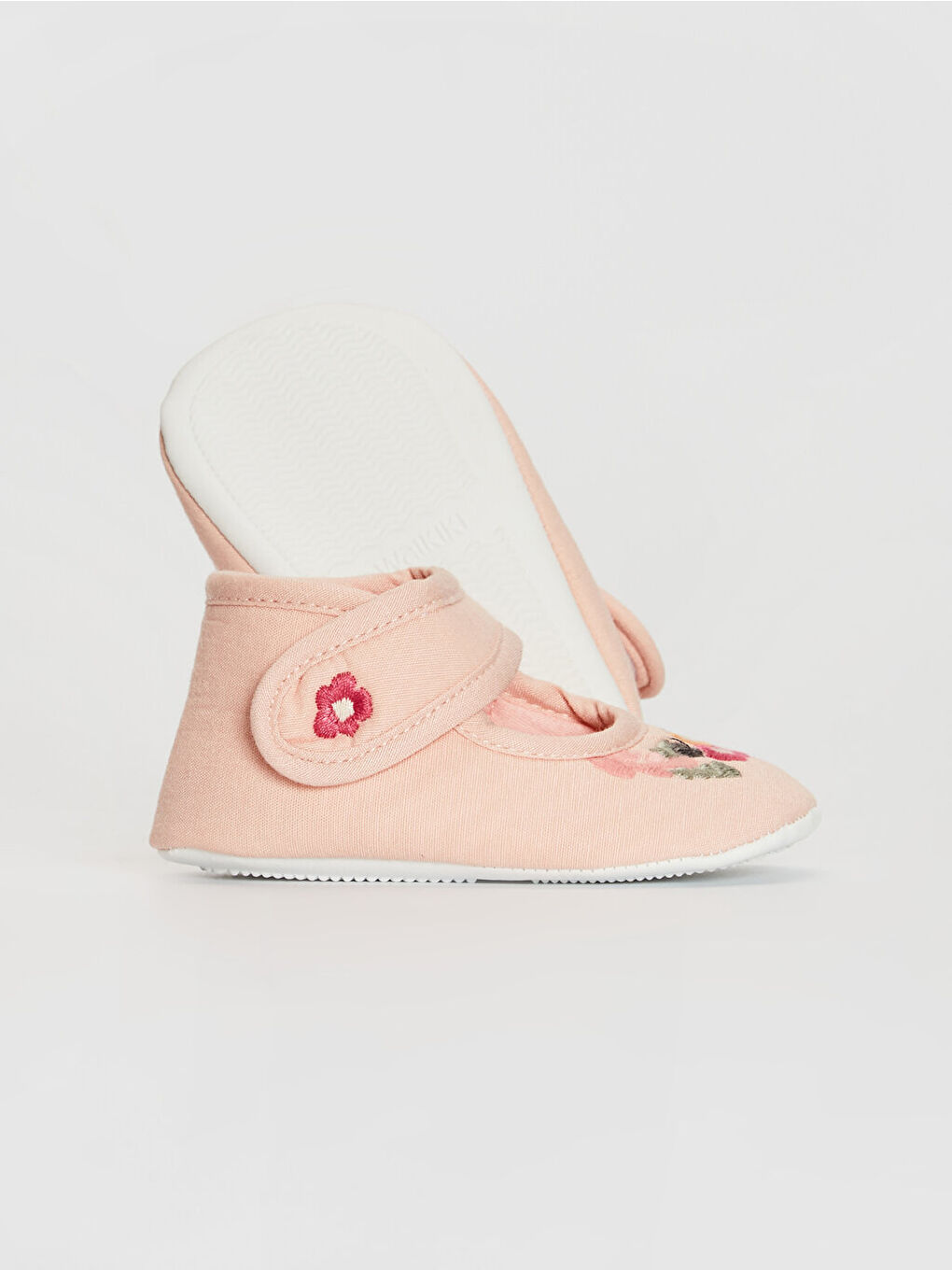 Pembe Nakışlı Cırt Cırtlı Kız Bebek Yürüme Öncesi Ayakkabı-6