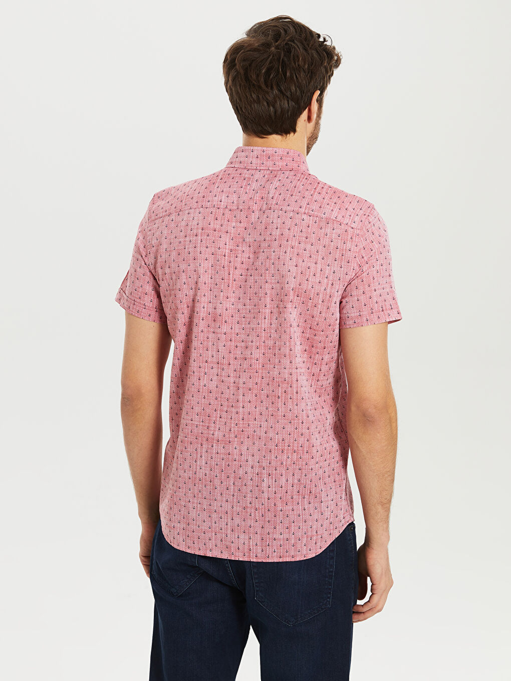 Kırmızı Poplin Erkek Gömlek-2