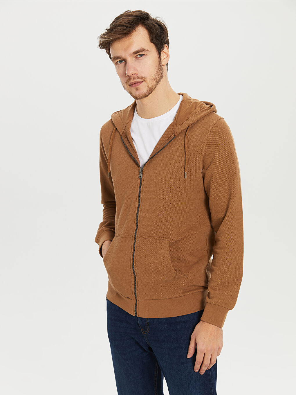 Kahverengi Erkek Hoodie