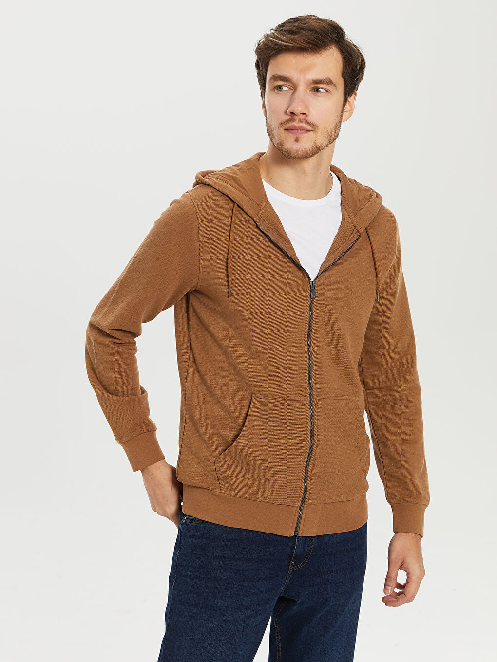 Kahverengi Erkek Hoodie-1